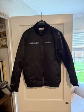Mitchell & Ness "Lets Start" Black Bomber/Varsity Jacket  - Size L